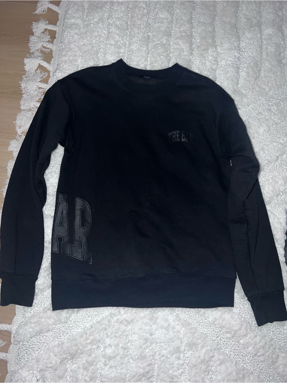THE BAR Varsity Wrapped Sweatshirt Black/Black Size S